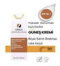 Onila 50 Faktör Tüm Ciltler İçin Leke Karşıtı Nemlendirici Suya Dayanıklı Yüz Güneş Kremi 50 ml