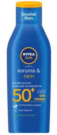 Nivea 50 Faktör Tüm Ciltler İçin Nemlendirici Suya Dayanıklı Yüz Güneş Losyonu 100 ml