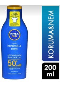 Nivea 50 Faktör Tüm Ciltler İçin Nemlendirici Suya Dayanıklı Yüz ve Vücut Güneş Losyonu 200 ml