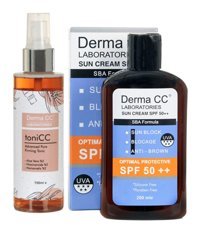 Derma Cc Laboratories 50 Faktör Tüm Ciltler İçin Leke Karşıtı Nemlendirici Yağsız Suya Dayanıklı Yüz ve Vücut Güneş Kremi 200 ml