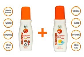Sunderm 50 Faktör Tüm Ciltler İçin Nemlendirici Suya Dayanıklı Yüz ve Vücut Güneş Kremi 200 ml