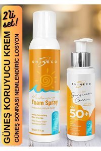 Shineco 50 Faktör Tüm Ciltler İçin Leke Karşıtı Nemlendirici Suya Dayanıklı Yüz Güneş Kremi 150 ml