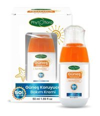 Phytoflora 50 Faktör Tüm Ciltler İçin Leke Karşıtı Nemlendirici Yağsız Suya Dayanıklı Yüz ve Vücut Güneş Kremi 50 ml