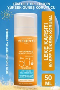 Visconti Rome 50 Faktör Tüm Ciltler İçin Leke Karşıtı Nemlendirici Yağsız Suya Dayanıklı Yüz ve Vücut Güneş Kremi 50 ml