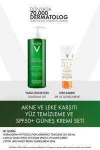 Vichy 50 Faktör Tüm Ciltler İçin Leke Karşıtı Nemlendirici Yağsız Suya Dayanıklı Yüz Güneş Kremi 50 ml