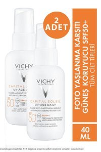 Vichy Soleil 50 Faktör Tüm Ciltler İçin Leke Karşıtı Nemlendirici Yağsız Suya Dayanıklı Yüz ve Vücut Güneş Kremi 40 ml