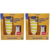 Mustela 50 Faktör Tüm Ciltler İçin Nemlendirici Suya Dayanıklı Yüz Güneş Losyonu 2x200 ml