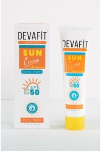Devafi̇t 50 Faktör Tüm Ciltler İçin Leke Karşıtı Nemlendirici Yağsız Suya Dayanıklı Yüz ve Vücut Güneş Kremi 100 ml