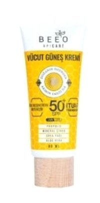 Bee'O Apicare Propolisli 50 Faktör Tüm Ciltler İçin Leke Karşıtı Nemlendirici Yağsız Suya Dayanıklı Yüz ve Vücut Güneş Kremi 80 ml