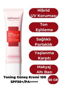 Cell Fusion C Renkli 50 Faktör Tüm Ciltler İçin Nemlendirici Kapatıcılı Suya Dayanıklı Yüz Güneş Kremi 100 ml