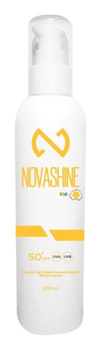 Novashine 50 Faktör Tüm Ciltler İçin Nemlendirici Suya Dayanıklı Yüz ve Vücut Güneş Losyonu 200 ml
