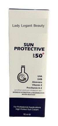 Lady Legant Beauty 50 Faktör Tüm Ciltler İçin Leke Karşıtı Nemlendirici Yağsız Suya Dayanıklı Yüz ve Vücut Güneş Kremi 50 ml