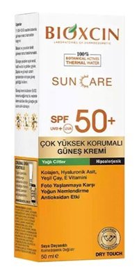 Bioxin Sun Care 50 Faktör Yağlı Ciltler İçin Nemlendirici Suya Dayanıklı Yüz Güneş Kremi 50 ml