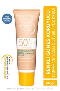 Bioderma Light Colored 50 Faktör Tüm Ciltler İçin Leke Karşıtı Nemlendirici Yağsız Suya Dayanıklı Yüz ve Vücut Güneş Kremi 40 ml