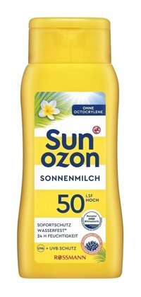 Rossmann Sun 50 Faktör Tüm Ciltler İçin Leke Karşıtı Nemlendirici Yağsız Suya Dayanıklı Yüz ve Vücut Güneş Sütü 200 ml