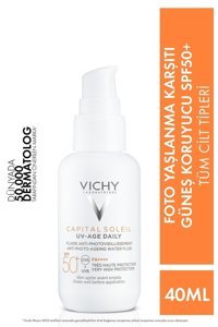 Vichy Capital Soleil 50 Faktör Tüm Ciltler İçin Nemlendirici Suya Dayanıklı Yüz ve Vücut Güneş Kremi 40 ml