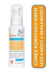 Gless Pena Sun Care 50 Faktör Tüm Ciltler İçin Leke Karşıtı Nemlendirici Yağsız Suya Dayanıklı Yüz Güneş Kremi 60 ml