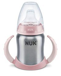 Nuk 255247-B Akıtmaz Kulplu 125 ml Alıştırma Bardağı Pembe