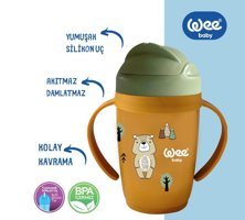 Wee Baby Friends Pipetli Kulplu 6+ Ay 265 ml Alıştırma Bardağı Turuncu