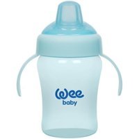 Wee Baby Colorful Akıtmaz Kulplu 6+ Ay 240 ml Alıştırma Bardağı Mavi