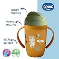 Wee Baby Friends Pipetli Akıtmaz Kulplu 6+ Ay 265 ml Alıştırma Bardağı Turuncu