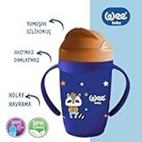Wee Baby Friends Pipetli Akıtmaz Kulplu 6+ Ay 265 ml Alıştırma Bardağı Lacivert