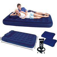 Bestway 67003 Katlanır Ev Tipi Çift Kişilik Şişme Yatak Lacivert