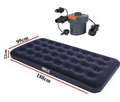 Bestway Bw118 Katlanır Elektrikli Ev Tipi Tek Kişilik Şişme Yatak Lacivert
