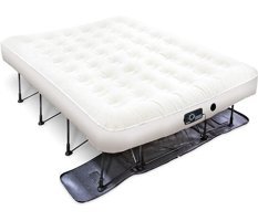 Cbtxglobal Katlanır Elektrikli Kamp 188x142x24 cm Çift Kişilik Şişme Yatak Beyaz