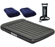 Bestway 67681 Katlanır Kamp 191x137x30 cm Çift Kişilik Şişme Yatak Gri