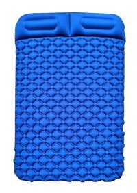 Cbtxglobal Katlanır Kamp 195x119x16 cm Çift Kişilik Şişme Yatak Koyu Mavi