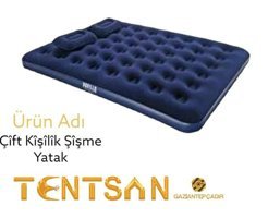 TENTSAN Katlanır Ev Tipi Çift Kişilik Şişme Yatak Lacivert