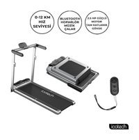 İcotech T12 120 kg Kapasiteli Motorlu Katlanabilir Koşu Bandı Gri