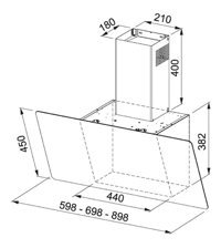 Franke 3300516056 560 m3/h 60 cm Cam Karbon Filtreli Bacalı Duvar Tipi Damlumbaz Beyaz