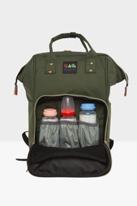 Bagmori Fermuarlı Polyester Bebek Sırt Çantası Haki