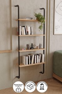 Bofigo 4 Raflı Suntalam 157 cm Çam Kitaplık