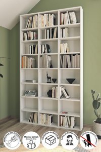 Bofigo 24 Raflı Suntalam 178 cm Beyaz Kitaplık
