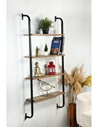 Weblonya 5520 4 Raflı Suntalam 150 cm Kahverengi Kitaplık