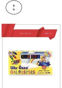 Lüks Özen 12 Renk Karton 6'lı Pastel Boya
