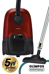 Goldmaster Olimpos 1400 W Yatay Hepa Filtreli Toz Torbalı Süpürge Kırmızı