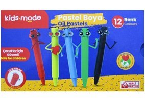 Kids Mode Yağlı Yuvarlak 12 Renk Pastel Boya