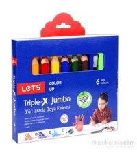 Lets TripleX 6 Renk Jumbo Boya Kalemi Pastel Boya