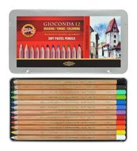 Koh-i Noor +B549:B570Gioconda Soft Pastel Kalem 12 Renk Metal Kutu Pastel Boya