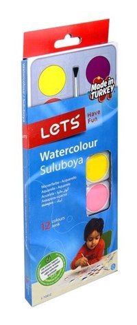 Lets Suluboya 12 Renk Büyük Boy Pastel Boya