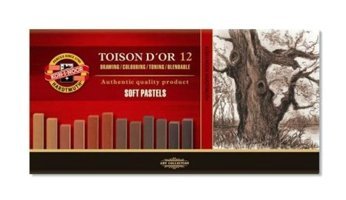 Koh-i Noor Soft Kahverengi Tonlar 12 Renk Köşeli Pastel Boya