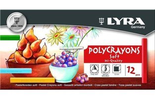 Lyra Polycrayons Soft Toz Pastel 12 Renk Pastel Boya