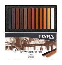 Lyra Polycrayons Soft Toz Pastel 12 Renk KAHVERENGİ TONLAR Pastel Boya