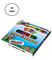 Nova Color Renkli Uzun Mum Boya 12'li 24'lü Pastel Boya