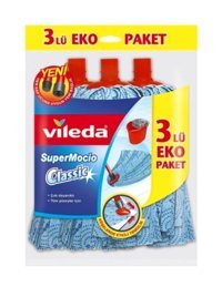 Vileda SuperMocio 3'lü Yedek Paspas Mavi