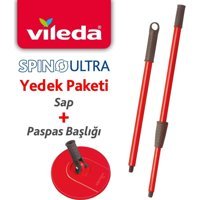 Vileda Spino Ultra 2'li Yedek Parça Seti Gri Kırmızı